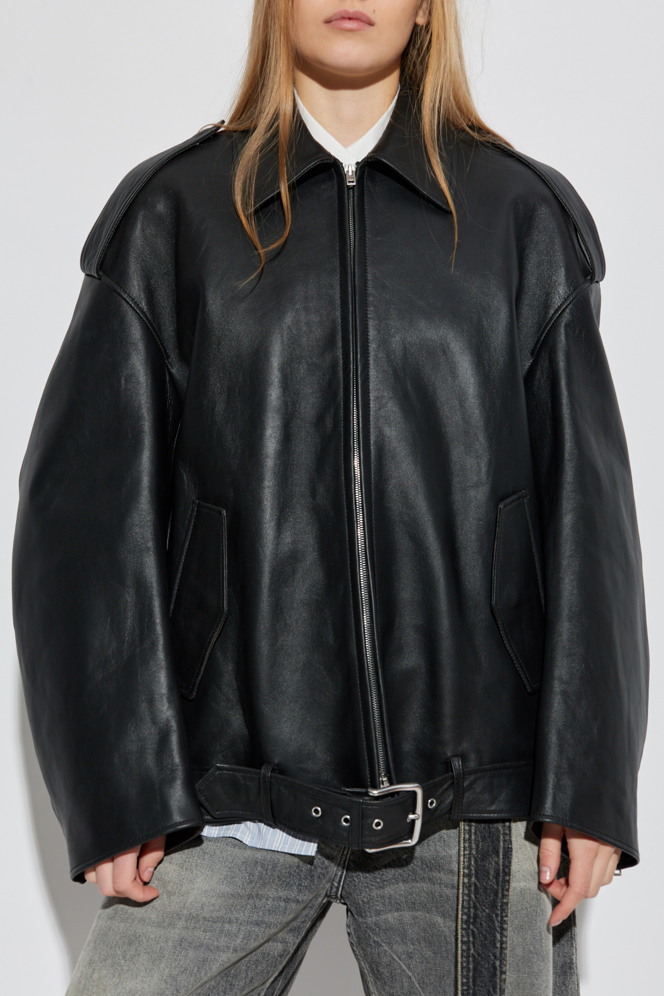 Black Leather jacket Acne Studios - Vitkac AS